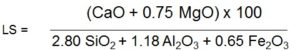 CaO + 0.75 MgO) x 100