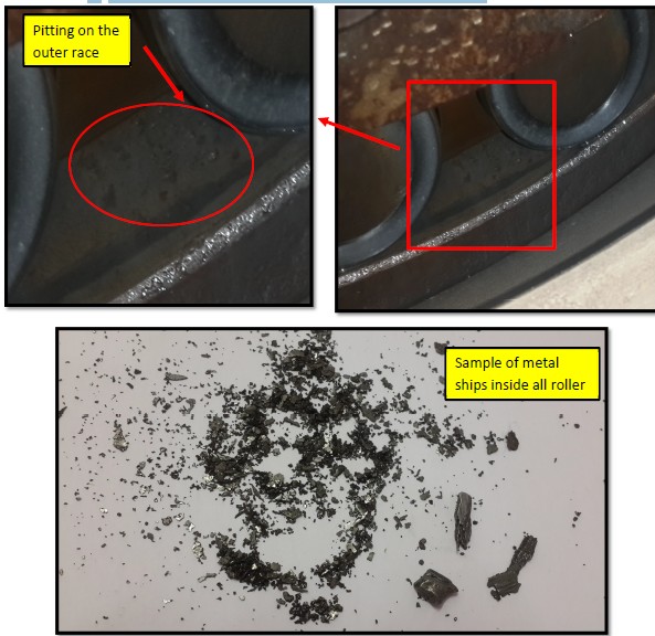 metal ships inside roller bearings