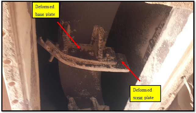 rawmill scraper deformed wear plate