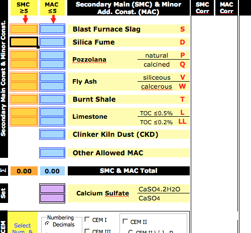 This spreadsheet provides a computational tool for finding out the matching designation in cement composition according to the EN 197-1:2000 (Standard). 