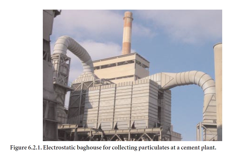 Figure 6.2.1. Electrostatic baghouse for collecting particulates at a