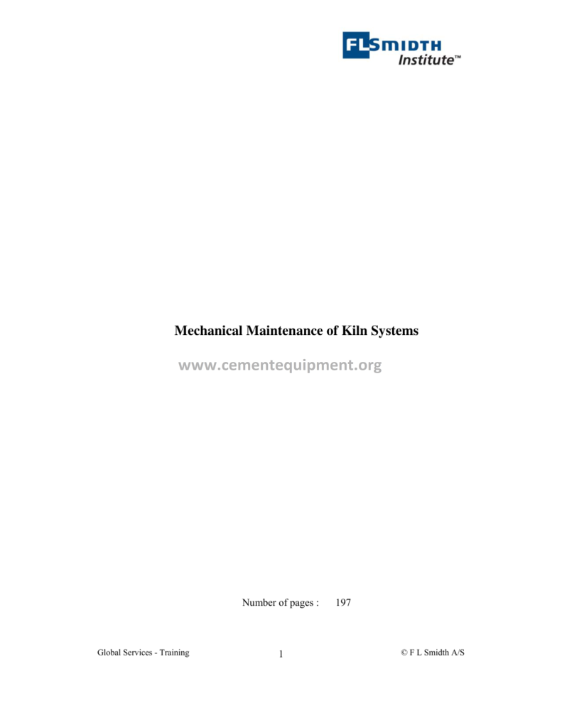 0014 FLS MECHANICAL MAINTAINANCE OF KILN SYSTEM