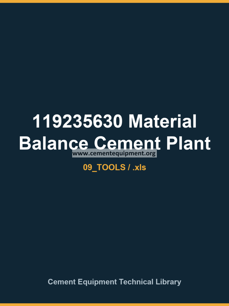 119235630 Material Balance Cement Plant