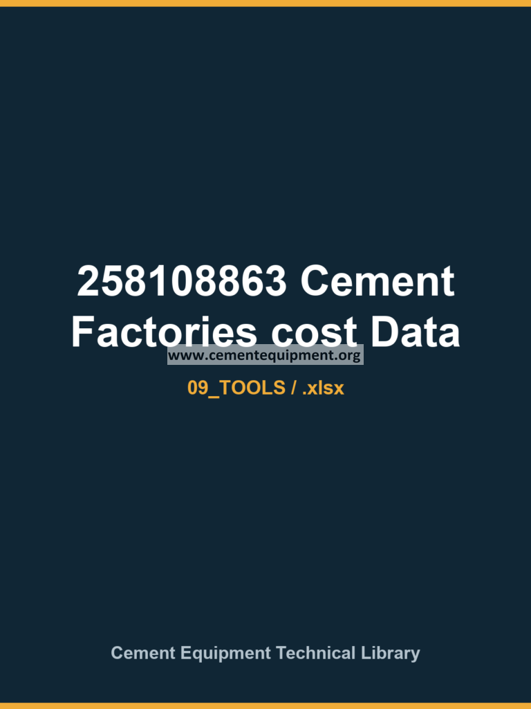 258108863 Cement Factories cost Data