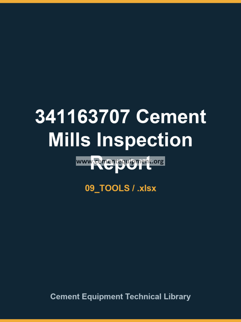 341163707 Cement Mills Inspection Report