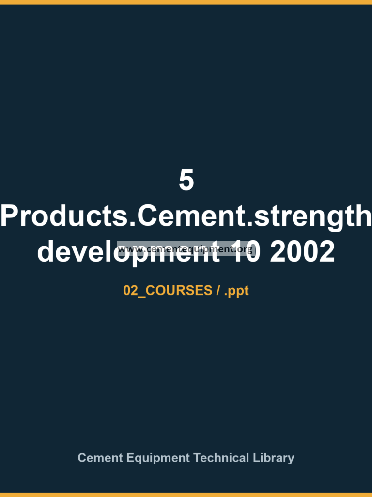5 Products.Cement.strength development 10 2002