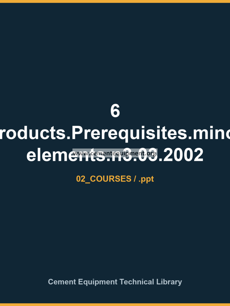 6 Products.Prerequisites.minor elements.n3.03.2002
