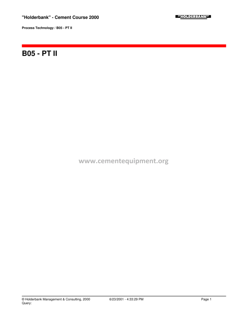 95830122 Cement Industry Process Technology Holderbank