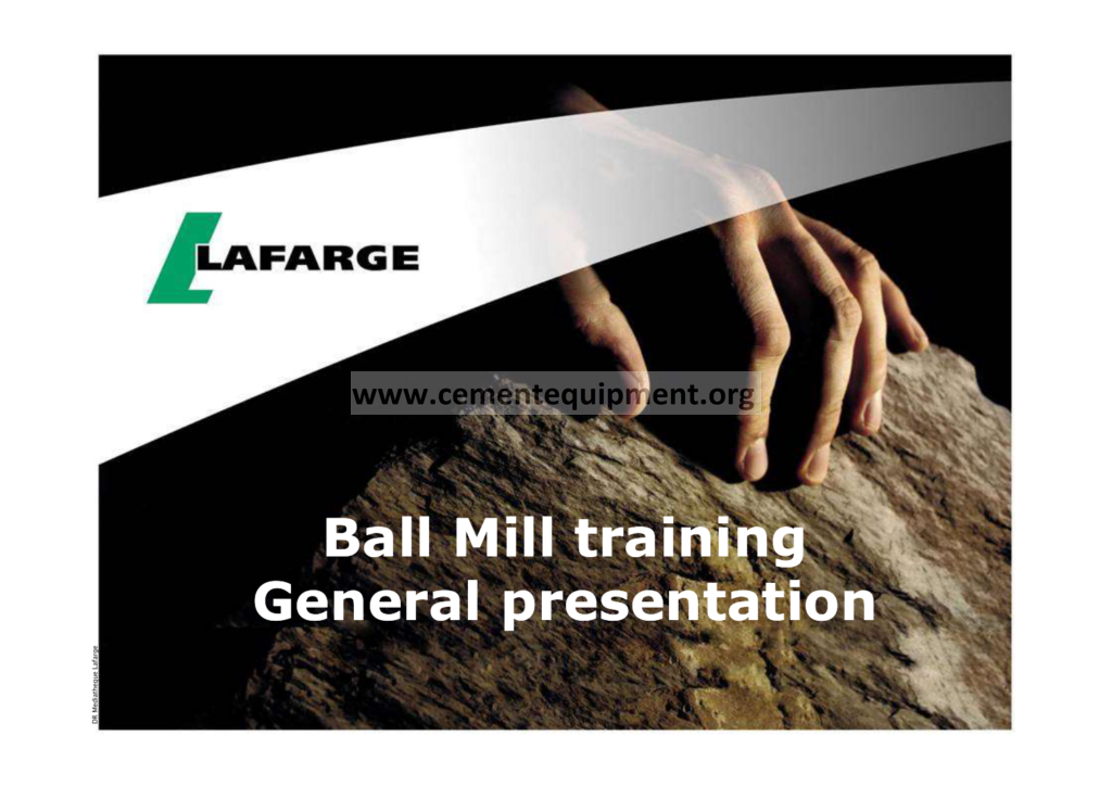 Ball Mill training General presentation