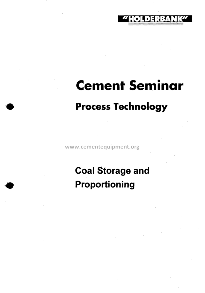 Coal Storage and Proportioning