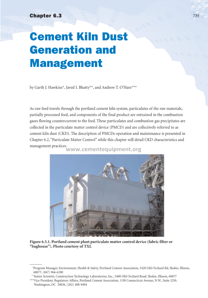 Innovations in Cement Manufacturing Chapter 6.3