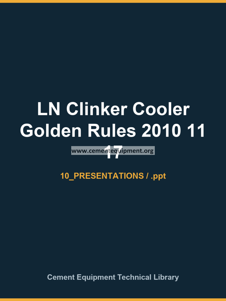 LN Clinker Cooler Golden Rules 2010 11 17