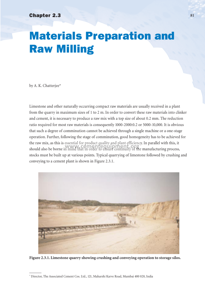 Materail Prepration and Raw Milling