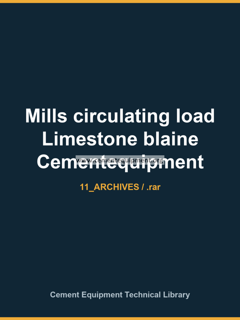 Mills circulating load Limestone blaine Cementequipment