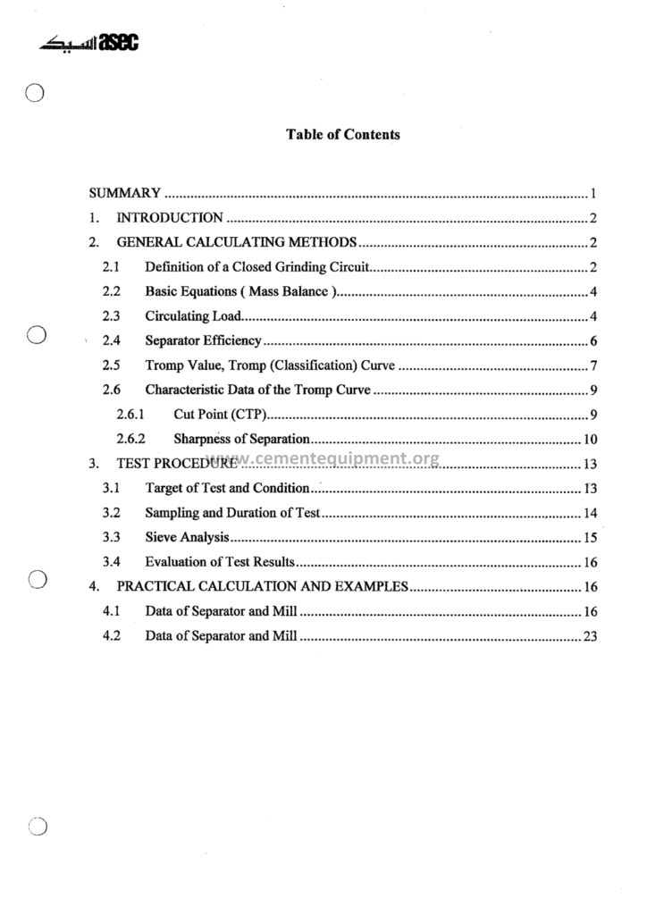 OPERATION OF SEPARATORS