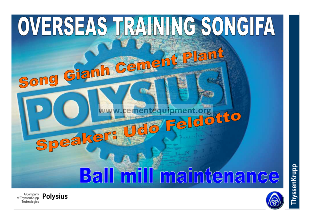 Overseas Training Songifa Ball mill maintenance
