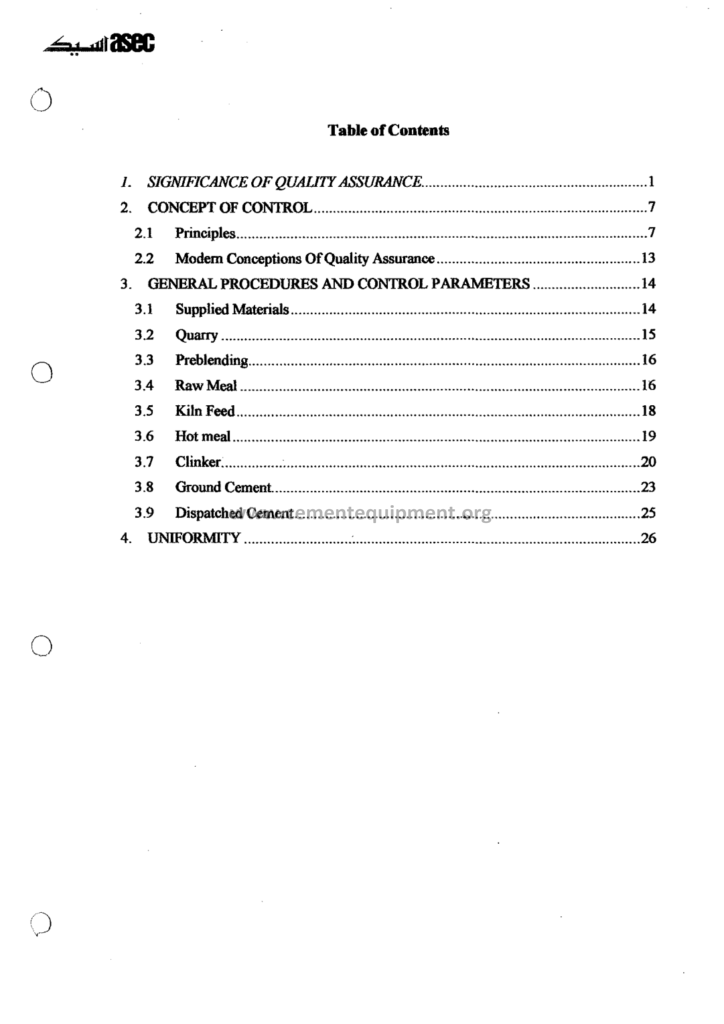 QUALITY ASSURANCE 1N CEMENT INDUSTRY