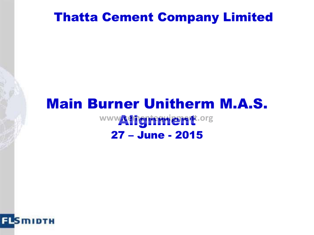 Thatta Cement Company Limited Main Burner Unitherm M.A.