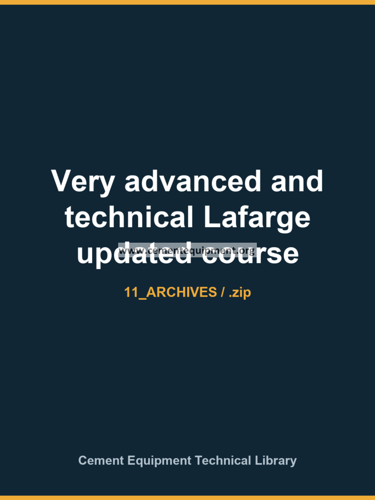 Very advanced and technical Lafarge updated course