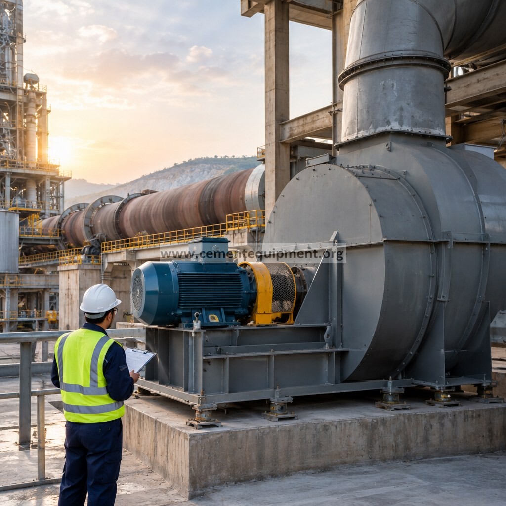 Cement kiln induced draft fan high vibration diagnosis and inspection