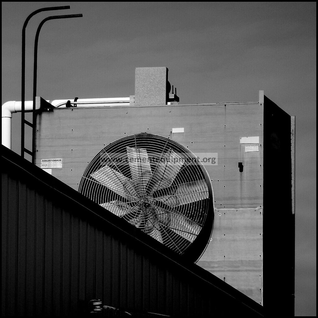 Industrial cooling tower fan used to diagnose worse approach temperature after cleaning by checking airflow, fan direction and water distribution