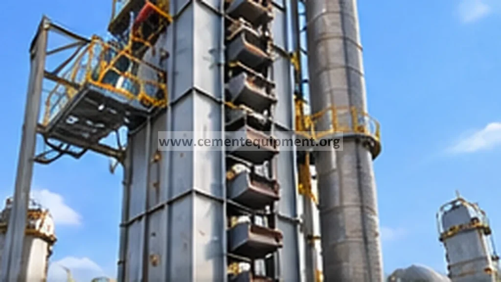 Cement plant bucket elevator for vertical material conveying
