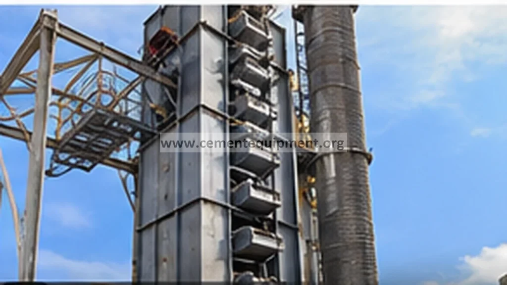 Cement plant bucket elevator head and casing in a material handling system