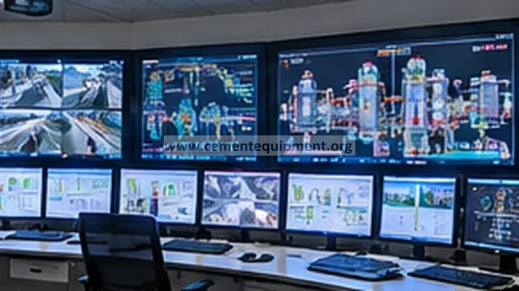 Distributed control system operator screens in a cement plant control room