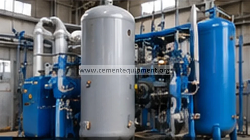 Instrument air dryer and receiver system for pneumatic instruments in a cement plant