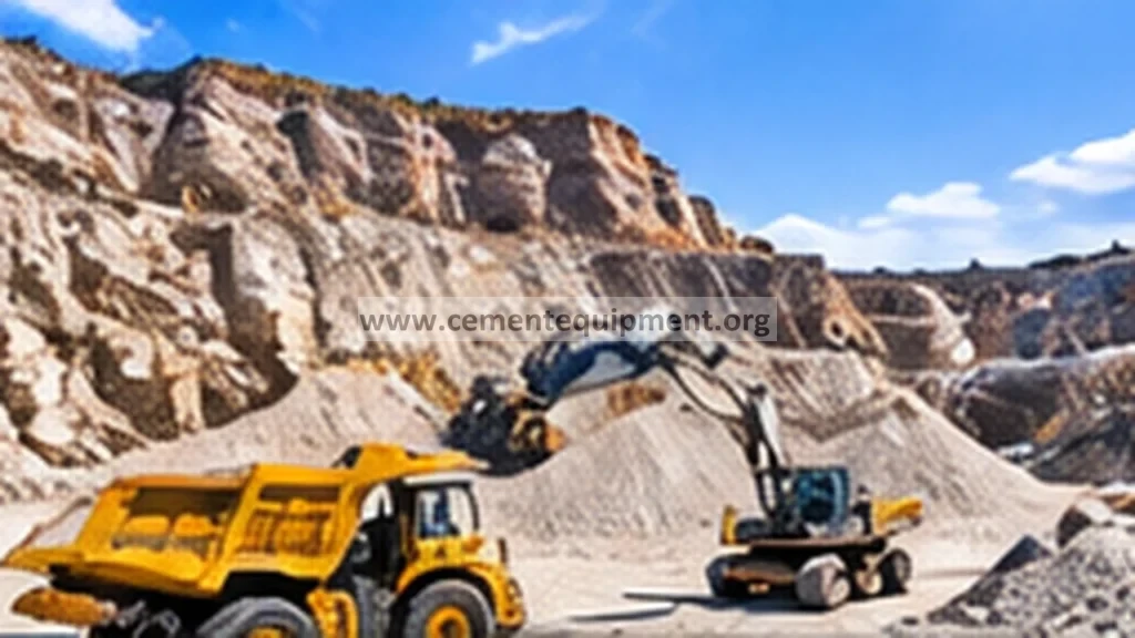 Limestone quarry and raw material extraction for cement production