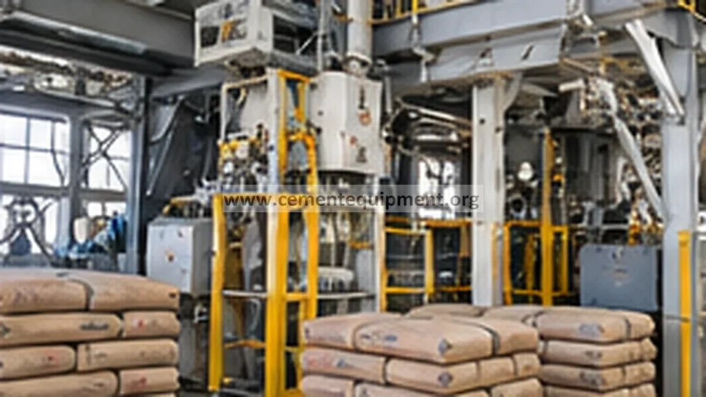 Cement packing machine and bag filling equipment in a cement plant