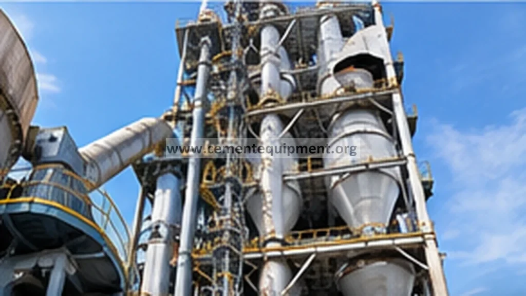 Cement preheater cyclone tower and process gas ducts in a modern pyroprocessing line